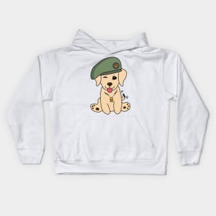 Green Beret Golden Retriever Kids Hoodie